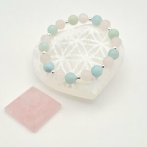Bracelet en Quartz Rose et Amazonite