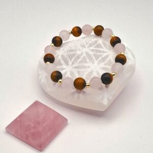 Bracelet en Quartz Rose et Œil de Tigre