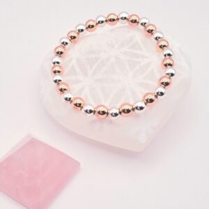 Bracelet en Hématite Rose et Argentée